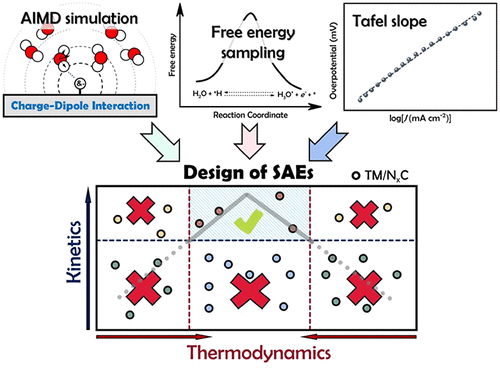 Table of contents graphic for Engineering Single-Atom Electrocatalysts for Enhancing Kinetics of Acidic Volmer Reaction